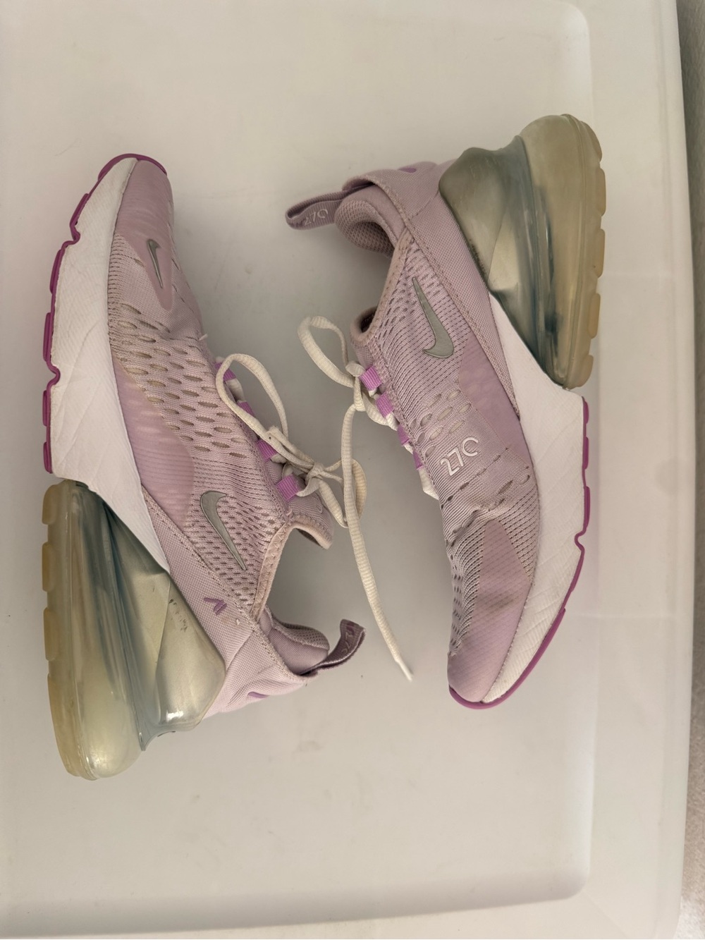 Nike Women's 270 React Lilac and Silver Athletic Sneakers